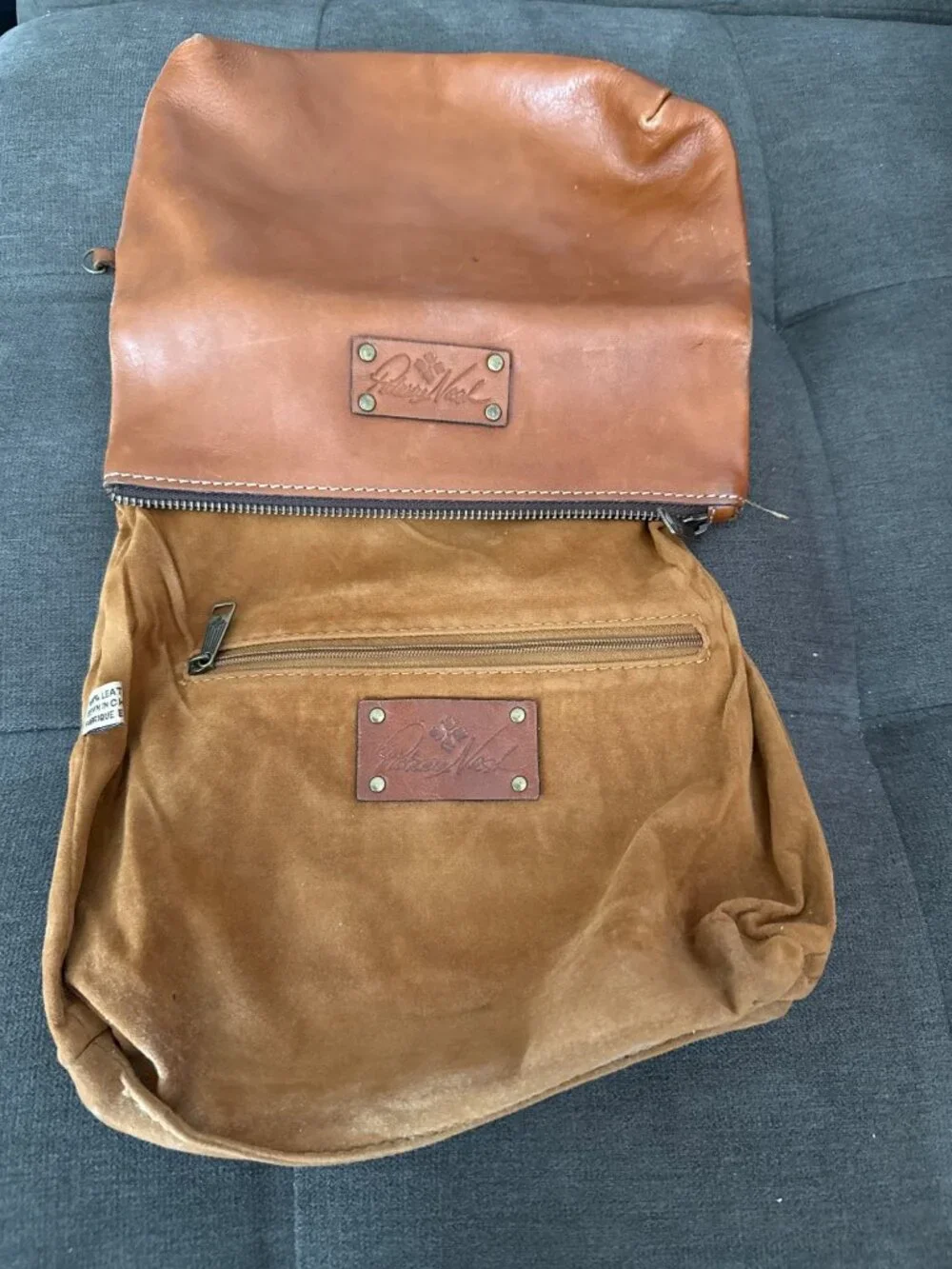Patricia Nash Valerie Fold over Wristlet Clutch Brown Leather Purse